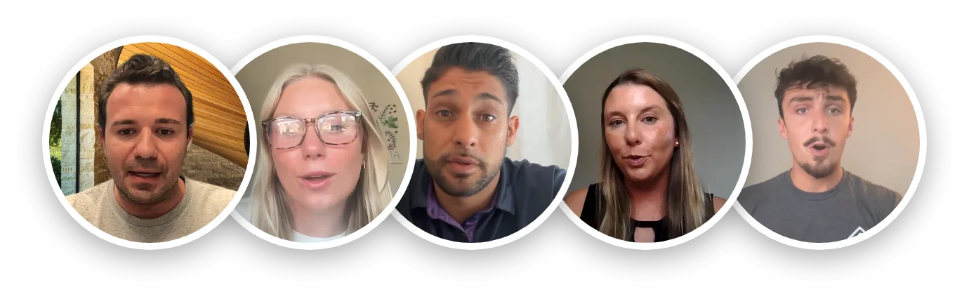 Five Meeting Pair video setters on camera recording Loom videos